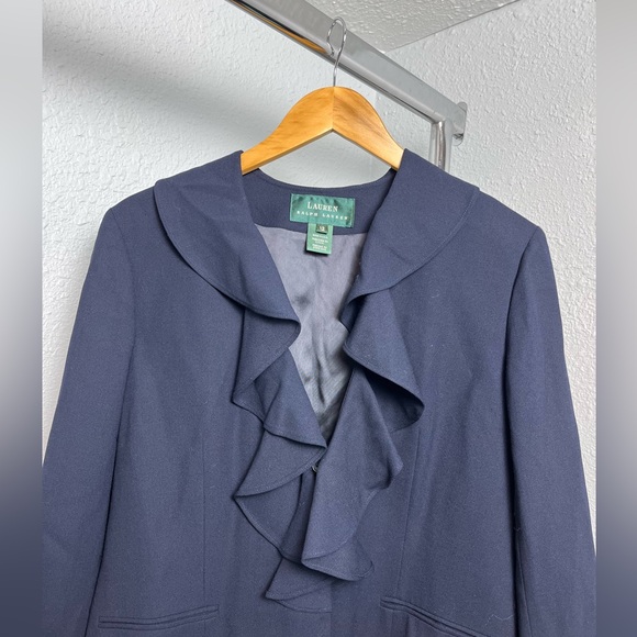 NWT Lauren Ralph Lauren Blazer Jacket Navy Blue - Picture 3 of 14